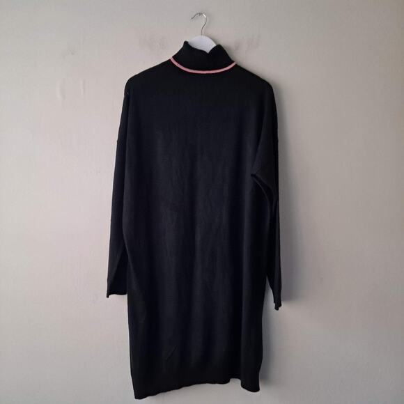 Collusion Turtleneck Sweater Dress Long Sleeve Mini Shift Pullover Black Size 12 - Picture 5 of 12